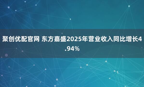 聚创优配官网 东方嘉盛2025年营业收入同比增长4.94%